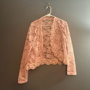 SHEIN Pink Lace Tunic Top